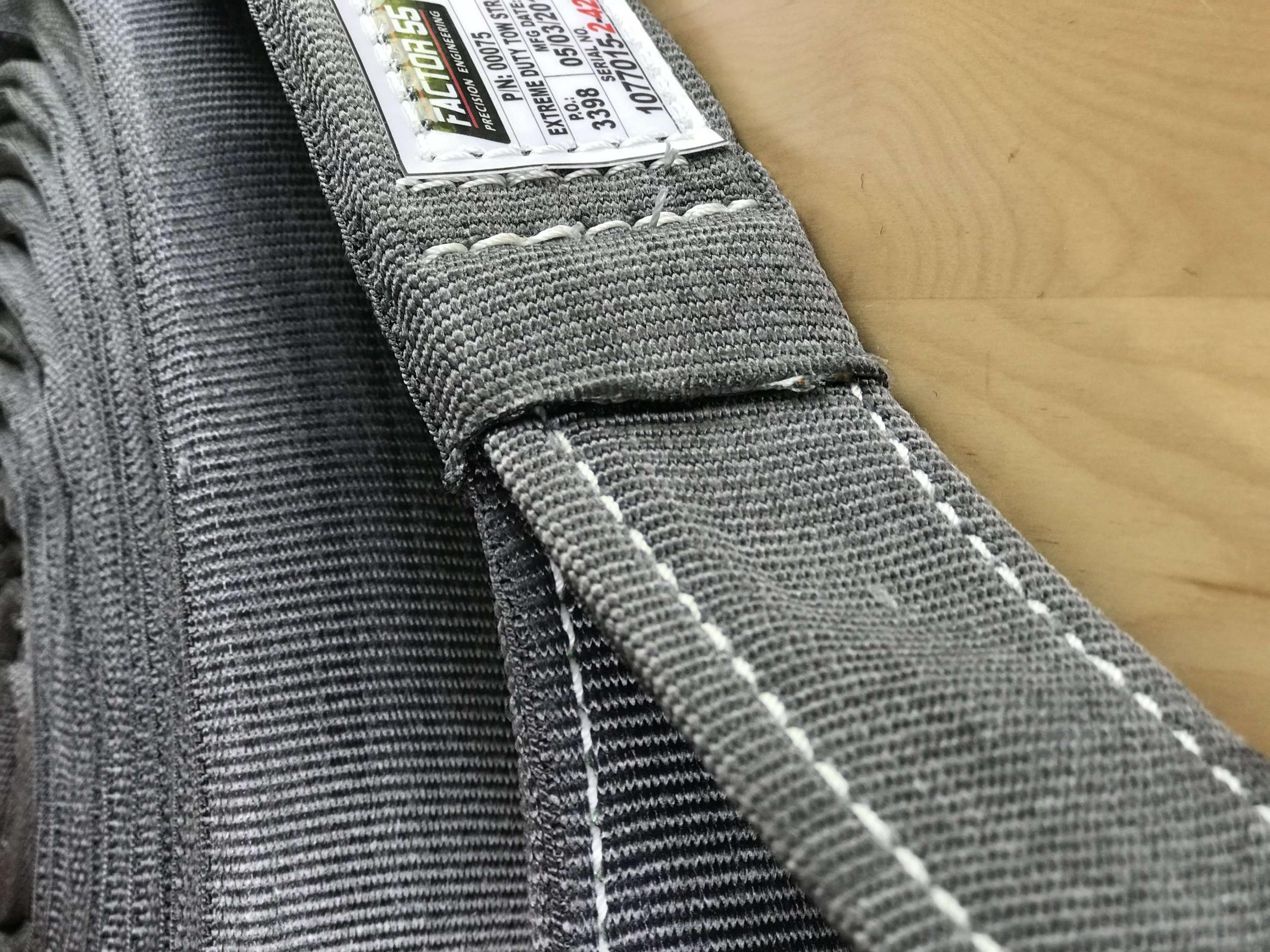 30 Foot Tow Strap Extreme Duty 30 Foot x 2 Inch Gray Factor 55