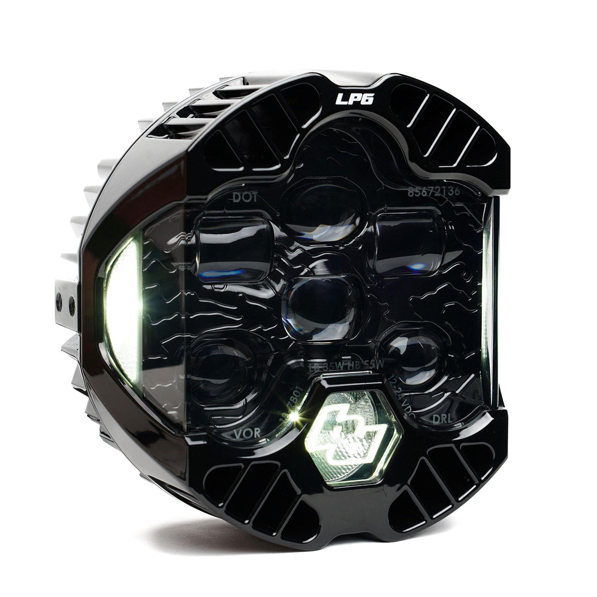 Baja Designs LP6 LED Headlight Replacement Kit in white housing with clear lens