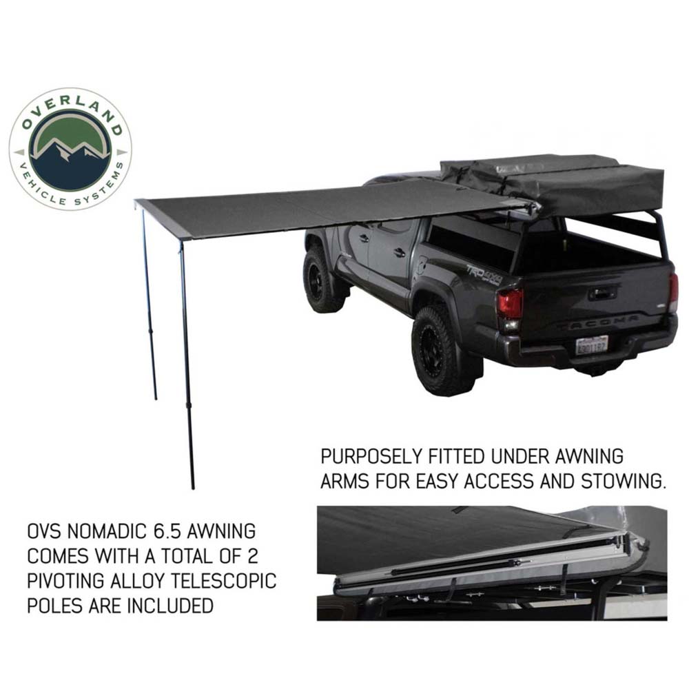 Nomadic Awning 2.0 - 6.5' with Black Cover Overland Vehicle Systems