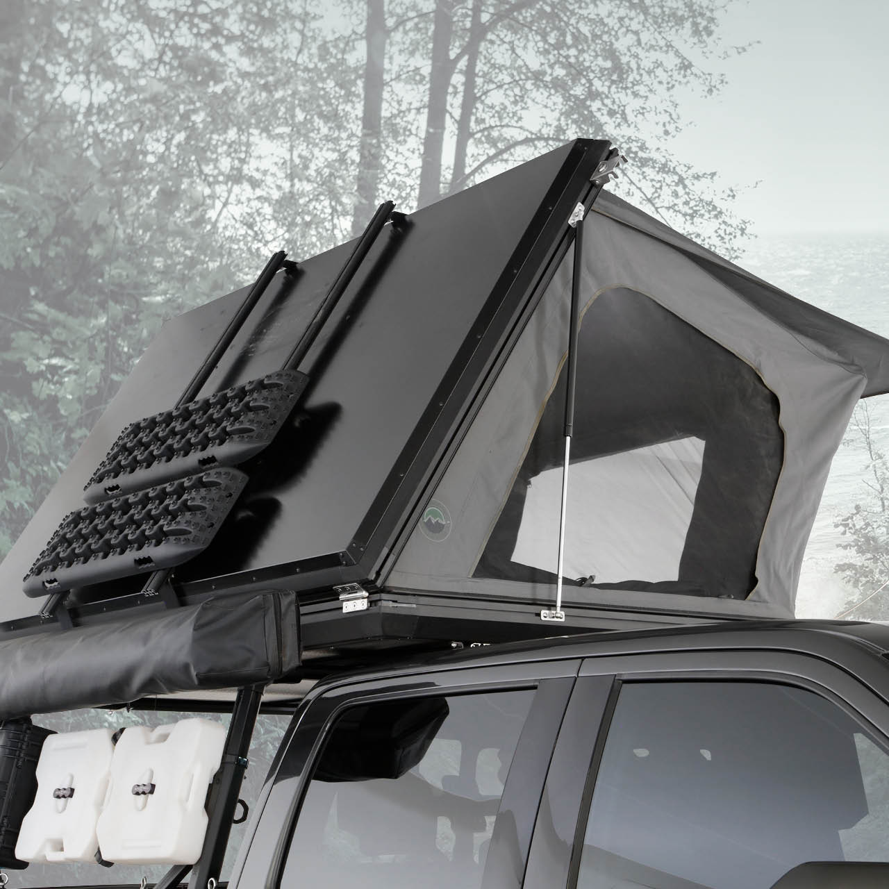 Aluminum Clam Shell Roof Top Tent Sidewinder Side Opening Overland Vehicle Systems