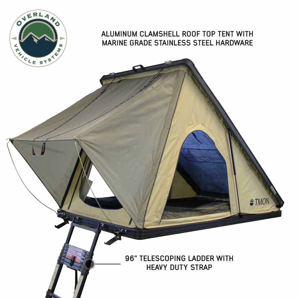LD TMON Clamshell Aluminum Hard Shell Roof Top Tent Overland Vehicle Systems-4x4 Mega Store