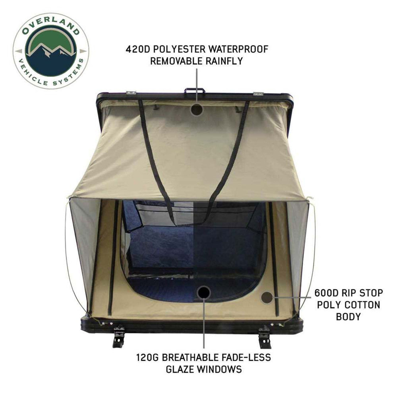 LD TMON Clamshell Aluminum Hard Shell Roof Top Tent Overland Vehicle Systems-4x4 Mega Store