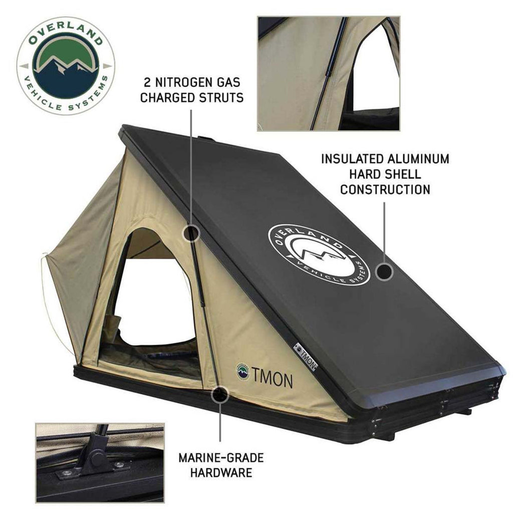 LD TMON Clamshell Aluminum Hard Shell Roof Top Tent Overland Vehicle Systems-4x4 Mega Store