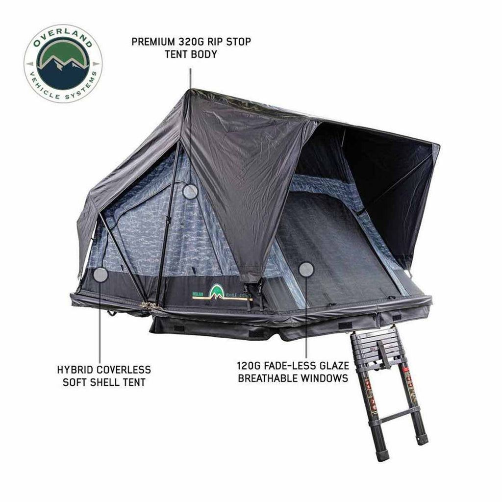 XD Sherpa S2S - Soft Sided Roof Top Tent, 2 Person, Grey Body and Black Rainfly Overland Vehicle Systems-4x4 Mega Store