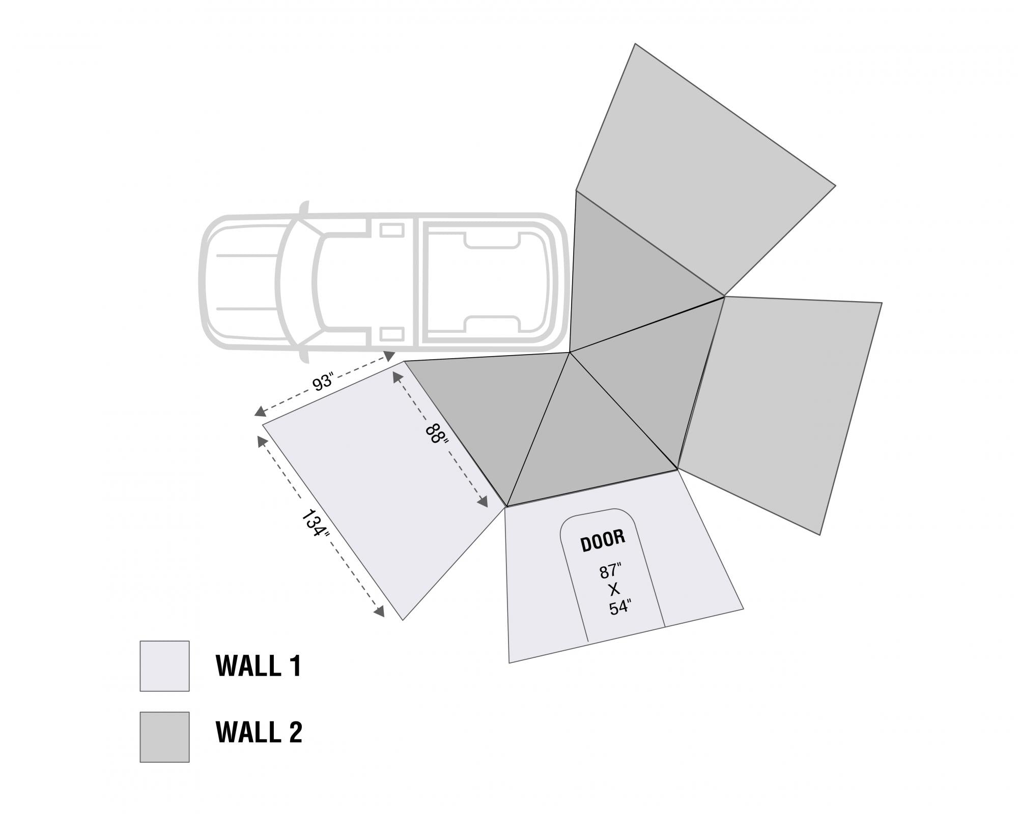 Shop Overland Vehicle Systems Freestanding Driver Side Nomadic 270 LT Awning Wall 1 Overland Vehicle Systems-4x4 Mega Store