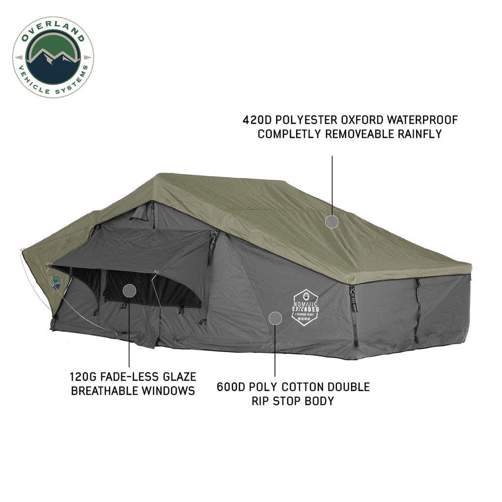 Extended Roof Top Tent - The Perfect 4 Person Roof Top Tent Overland Vehicle Systems-4x4 Mega Store