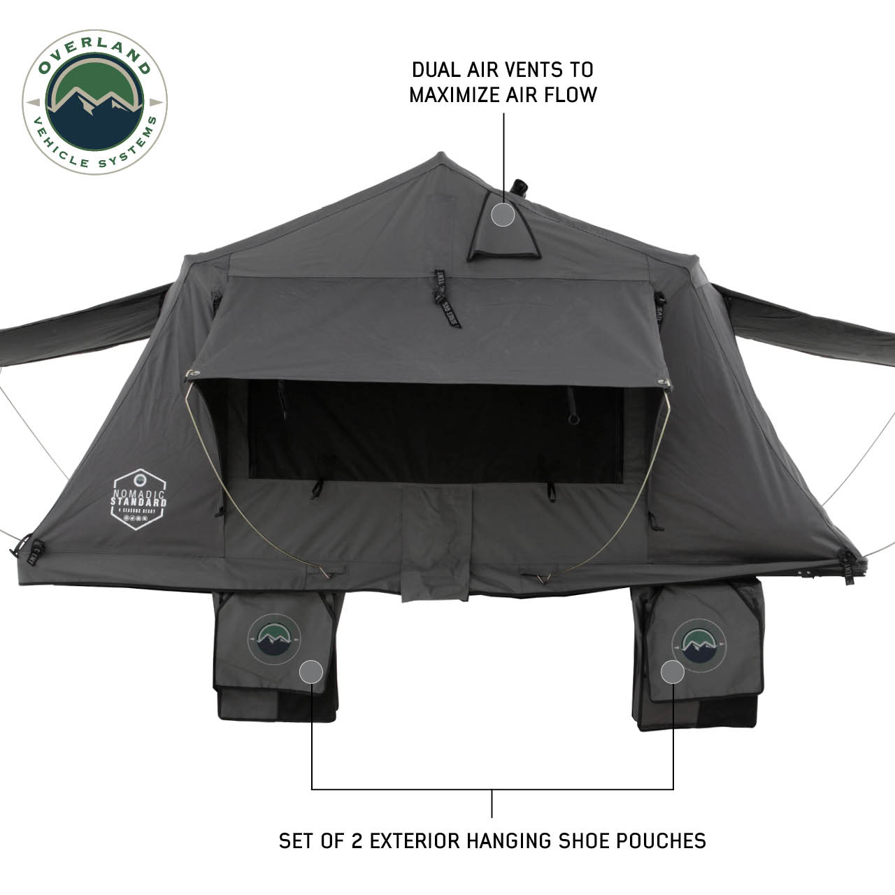 Nomadic 2 Standard Roof Top Tent Roof Top Tent 2 Person Overland Vehicle Systems-4x4 Mega Store