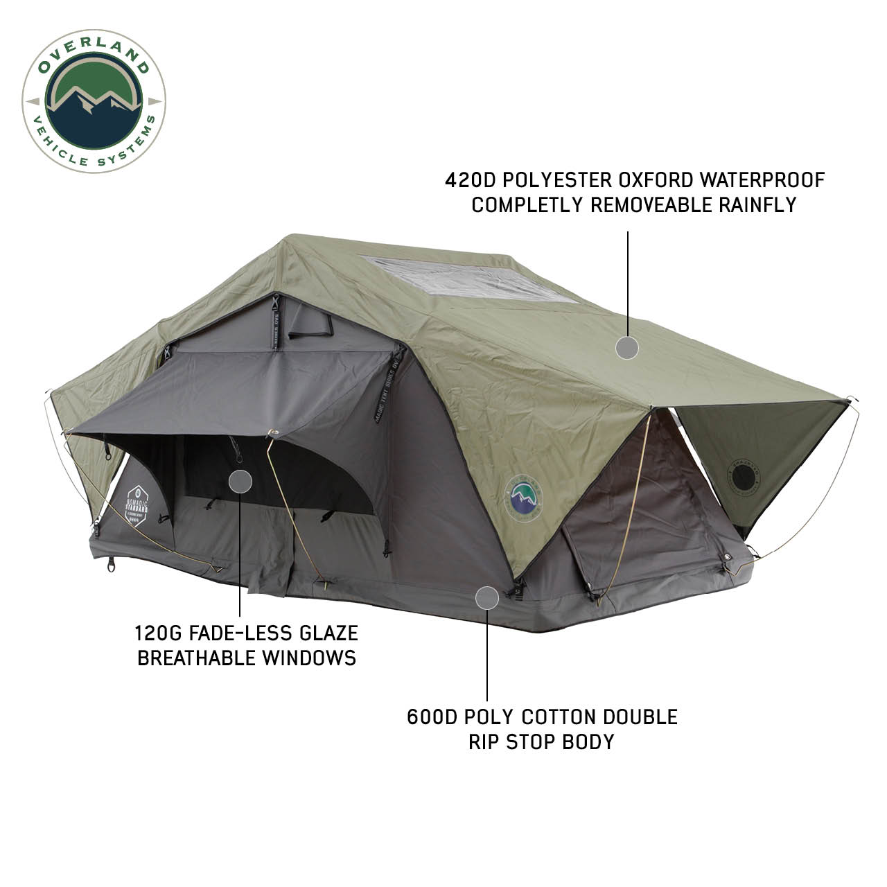 Nomadic 3 Standard Roof Top Tent 3 Person Roof Top Tent Overland Vehicle Systems