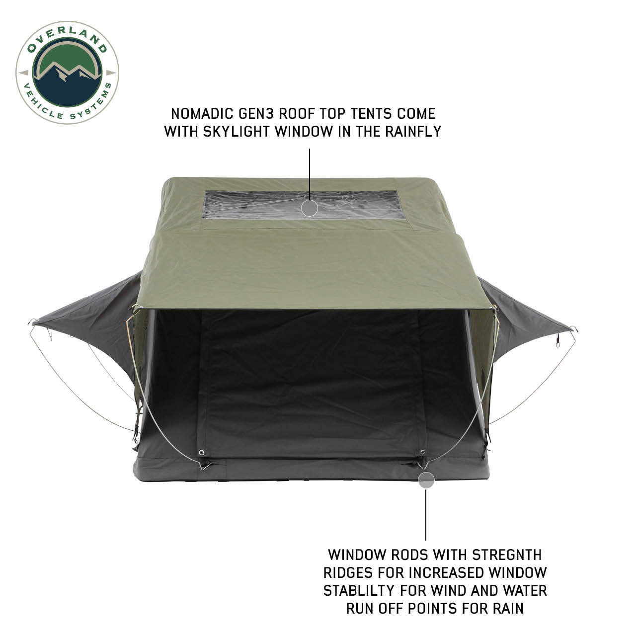 Nomadic 3 Standard Roof Top Tent 3 Person Roof Top Tent Overland Vehicle Systems-4x4 Mega Store