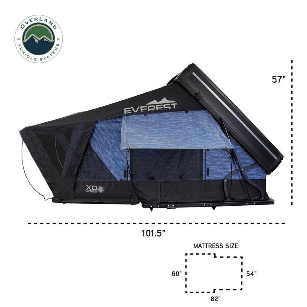 XD Everest 2 - Cantilever Aluminum Roof Top Tent, 2 Person, Grey Body and Black Rainfly Overland Vehicle Systems-4x4 Mega Store