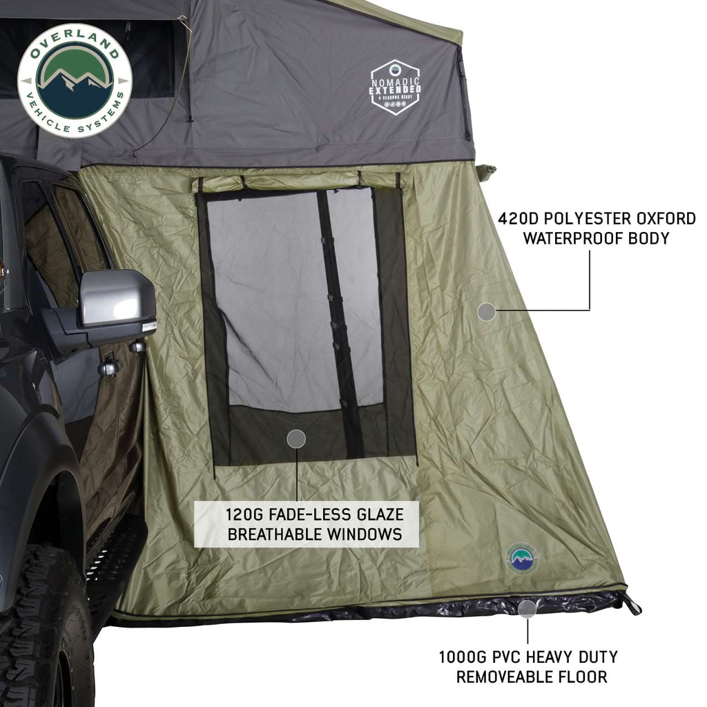 Nomadic 3 Roof Top Tent Annex Room With Floor & Cover Overland Vehicle Systems-4x4 Mega Store