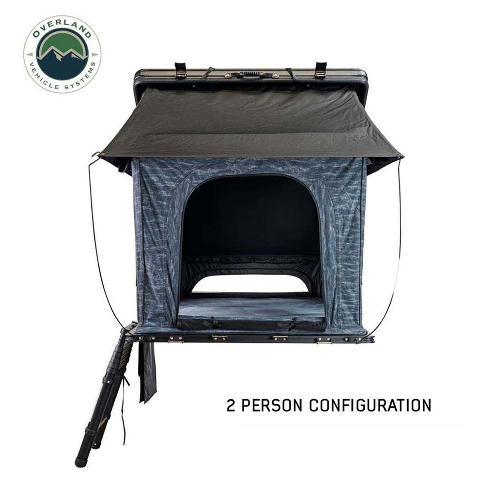 XD Lohtse - Clamshell Aluminum Roof Top Tent, 2 Person, Grey Body and Black Rainfly Overland Vehicle Systems-4x4 Mega Store