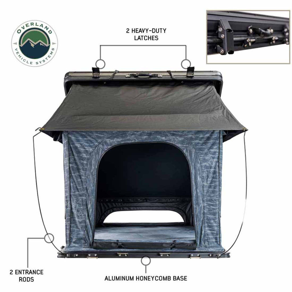 XD Lohtse - Clamshell Aluminum Roof Top Tent, 2 Person, Grey Body and Black Rainfly Overland Vehicle Systems-4x4 Mega Store