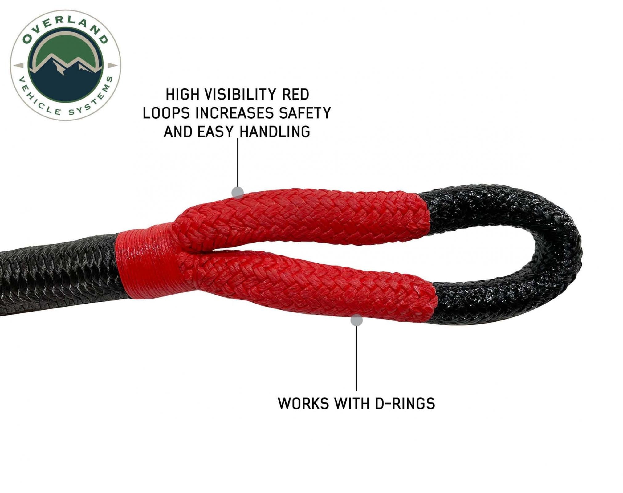 Brute Kinetic Rope Recovery Strap 1 x 30 Foot 30 Percent Stretch Overland Vehicle Systems-4x4 Mega Store