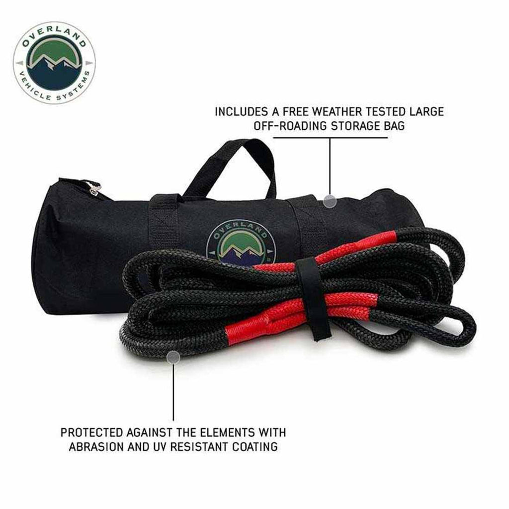 Brute Kinetic Recovery Rope 5/8 Inch x 20 Foot With Storage Bag Overland Vehicle Systems-4x4 Mega Store