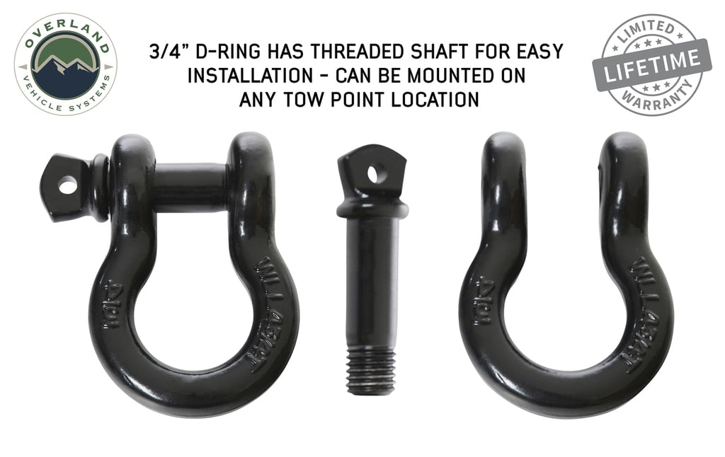 Recovery Shackle 19019901 3/4 4.75 Ton Black Overland Vehicle Systems-4x4 Mega Store