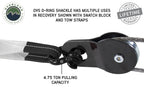 Recovery Shackle 19019901 3/4 4.75 Ton Black Overland Vehicle Systems-4x4 Mega Store