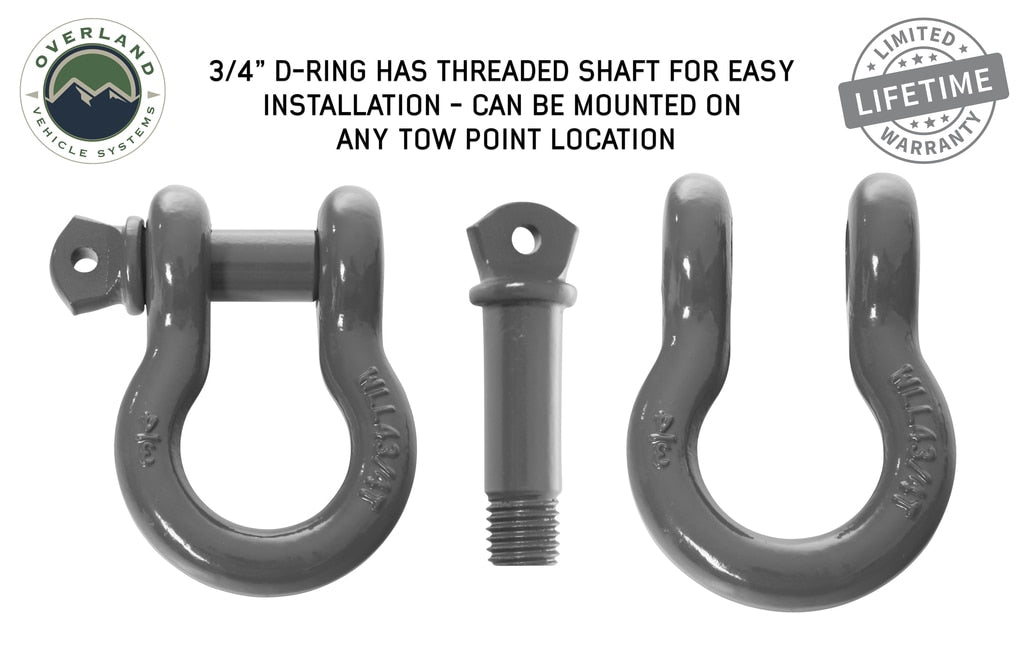 Recovery Shackle 3/4 Inch 4.75 Ton - Gray Universal Overland Vehicle Systems-4x4 Mega Store
