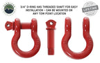 19019904 Recovery Shackle 3/4 Inch 4.75 Ton Red Overland Vehicle Systems-4x4 Mega Store