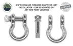 Recovery Shackle 3/4 4.75 Ton Zinc - D Ring Recovery Shackle Overland Vehicle Systems-4x4 Mega Store