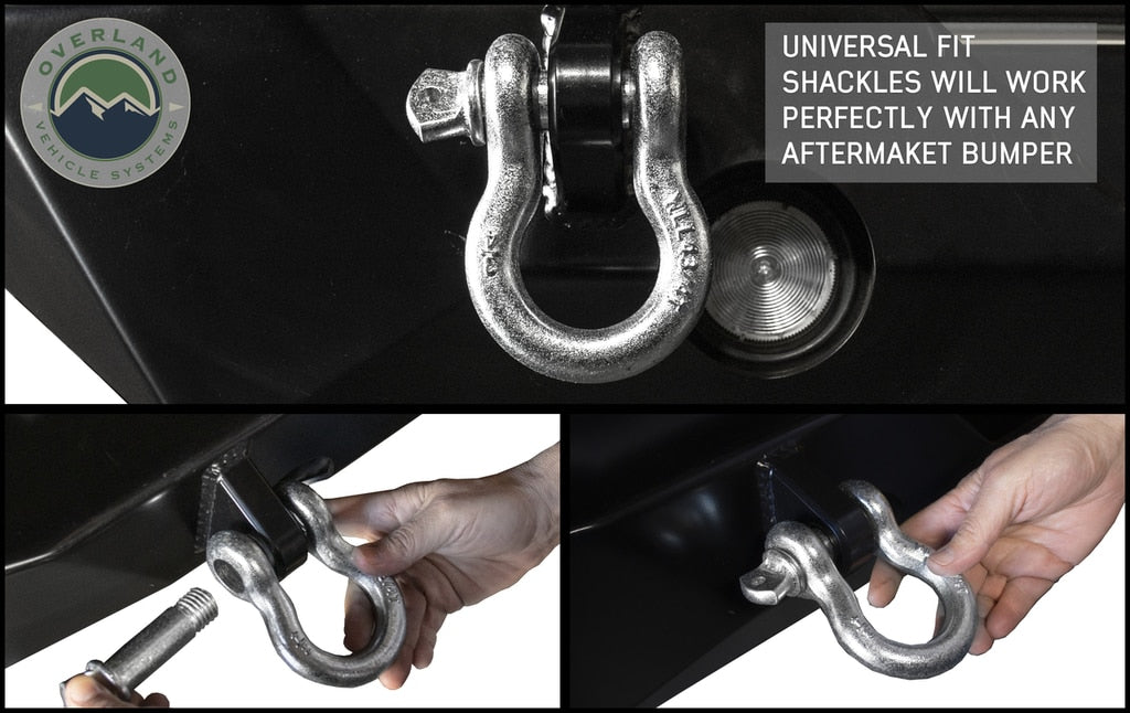 Recovery Shackle 3/4 4.75 Ton Zinc - D Ring Recovery Shackle Overland Vehicle Systems-4x4 Mega Store