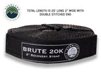Tow Strap 20000 lbs - 2 x 30' Gray With Black Ends Overland Vehicle Systems-4x4 Mega Store