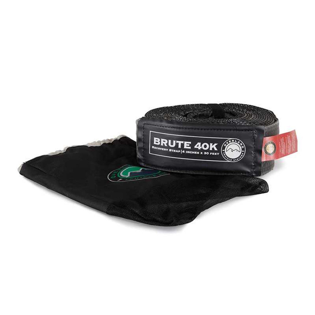 Tow Strap 4 Inch x 30 Foot Grey With Black Ends and Storage Bag Overland Vehicle Systems-4x4 Mega Store