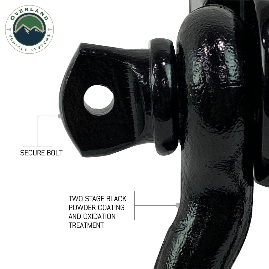 Receiver Hitch D-Ring Receiver Mount Recovery Shackle Overland Vehicle Systems-4x4 Mega Store