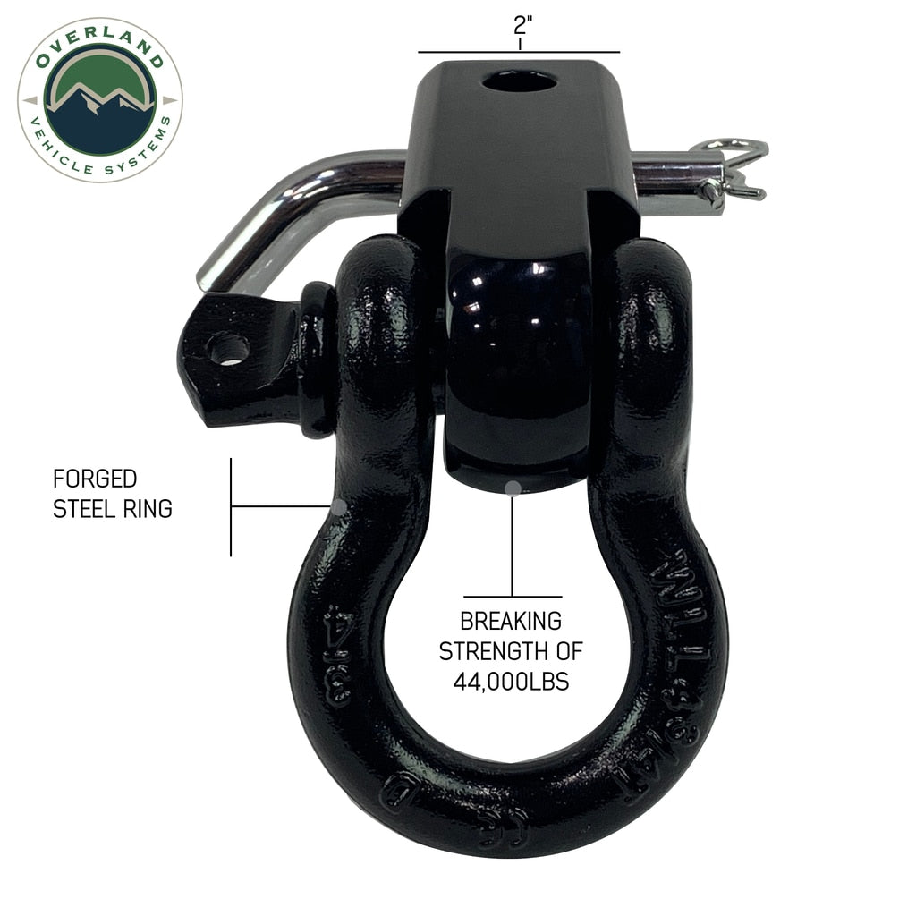 Receiver Hitch D-Ring Receiver Mount Recovery Shackle Overland Vehicle Systems-4x4 Mega Store