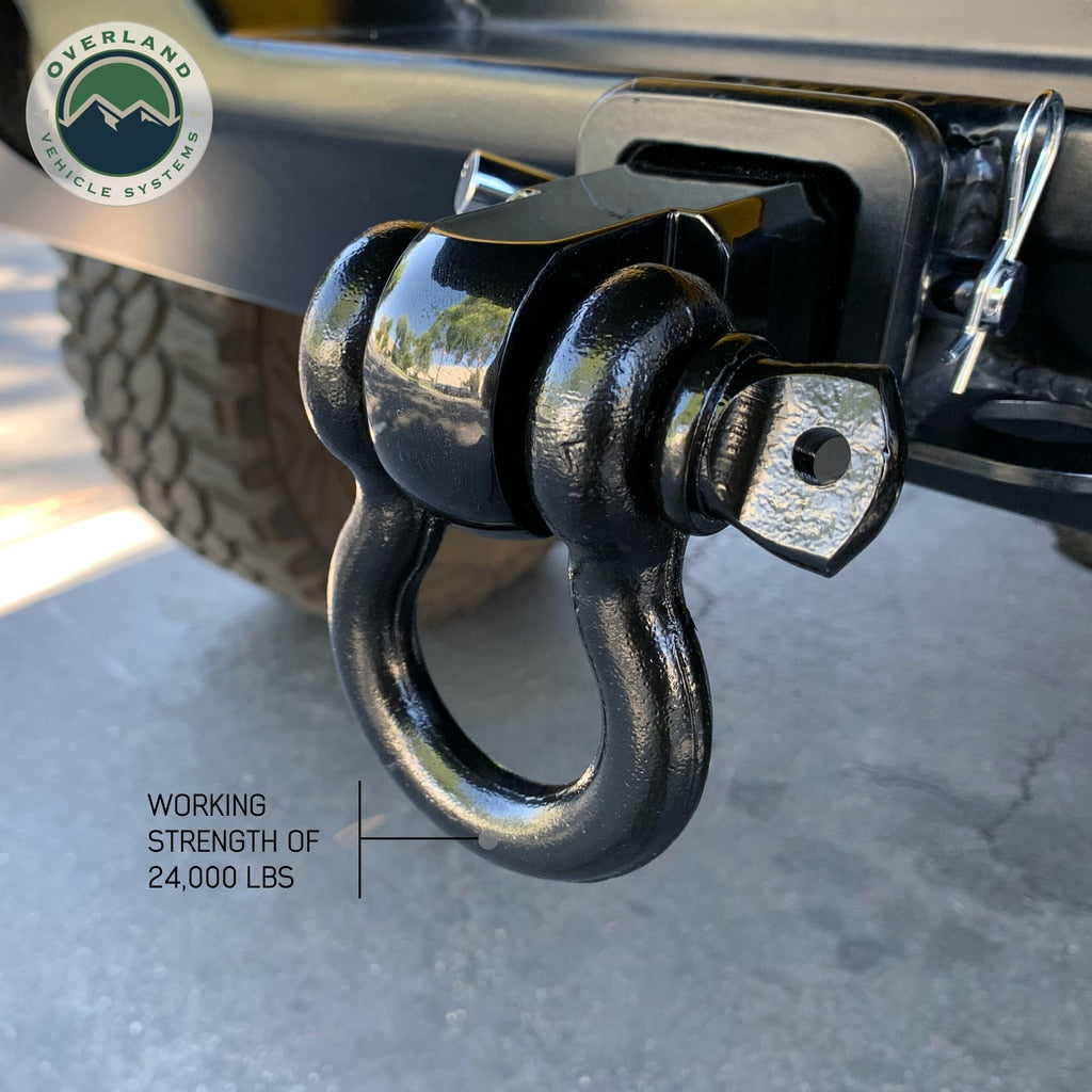 Receiver Hitch D-Ring Receiver Mount Recovery Shackle Overland Vehicle Systems-4x4 Mega Store