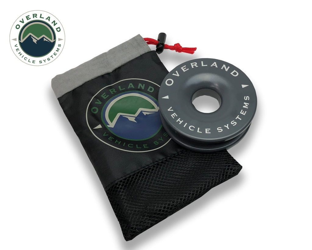 Recovery Snatch Ring 4.00 41,000 lb. Gray With Storage Bag Overland Vehicle Systems-4x4 Mega Store
