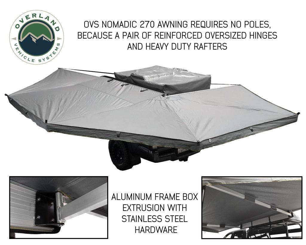 Nomadic Awning 270 Degree - Driver Side Dark Gray Overland Vehicle Systems-4x4 Mega Store