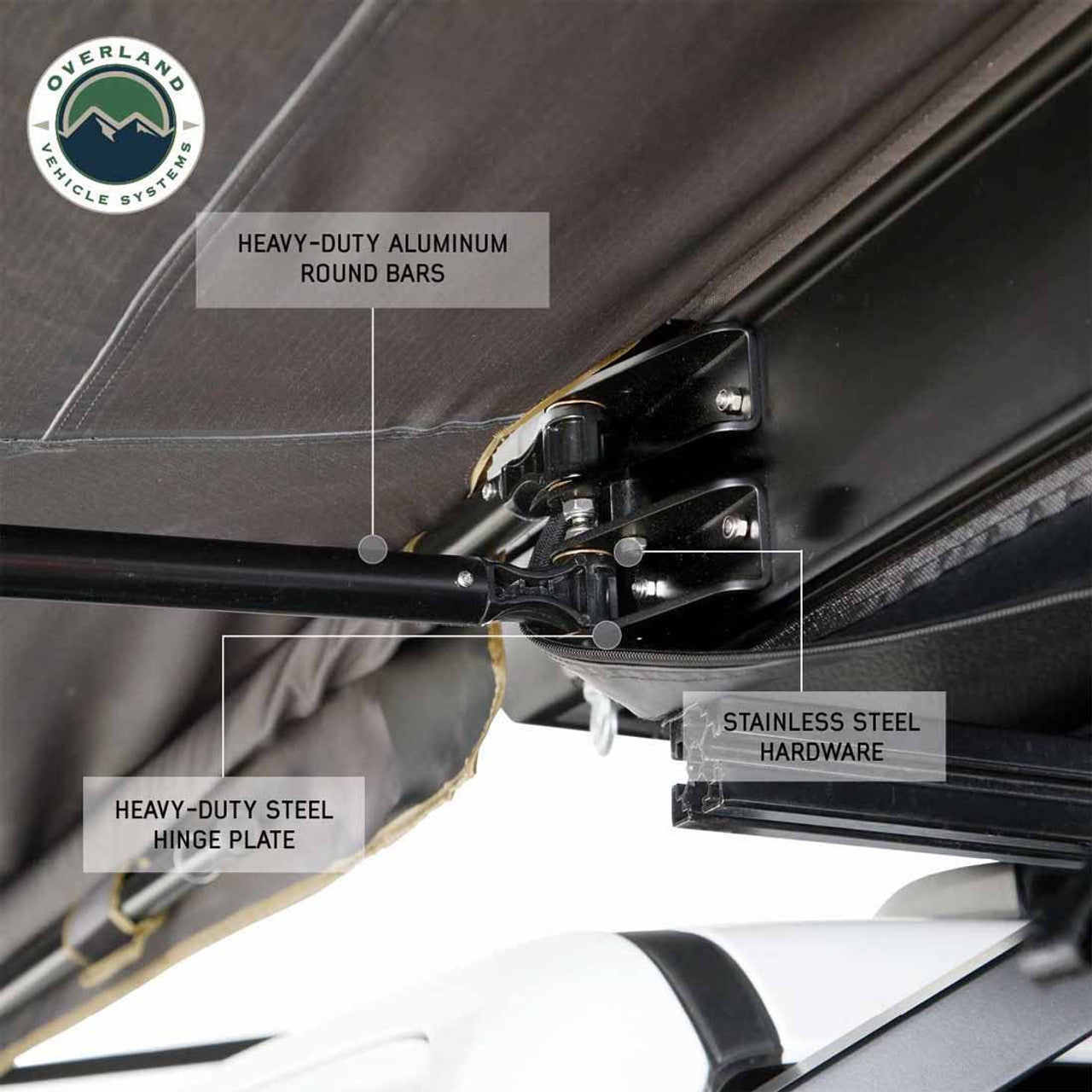 HD Nomadic 180 LTE - Awning, Grey Body, Green Trim and Black Travel Cover Overland Vehicle Systems-4x4 Mega Store