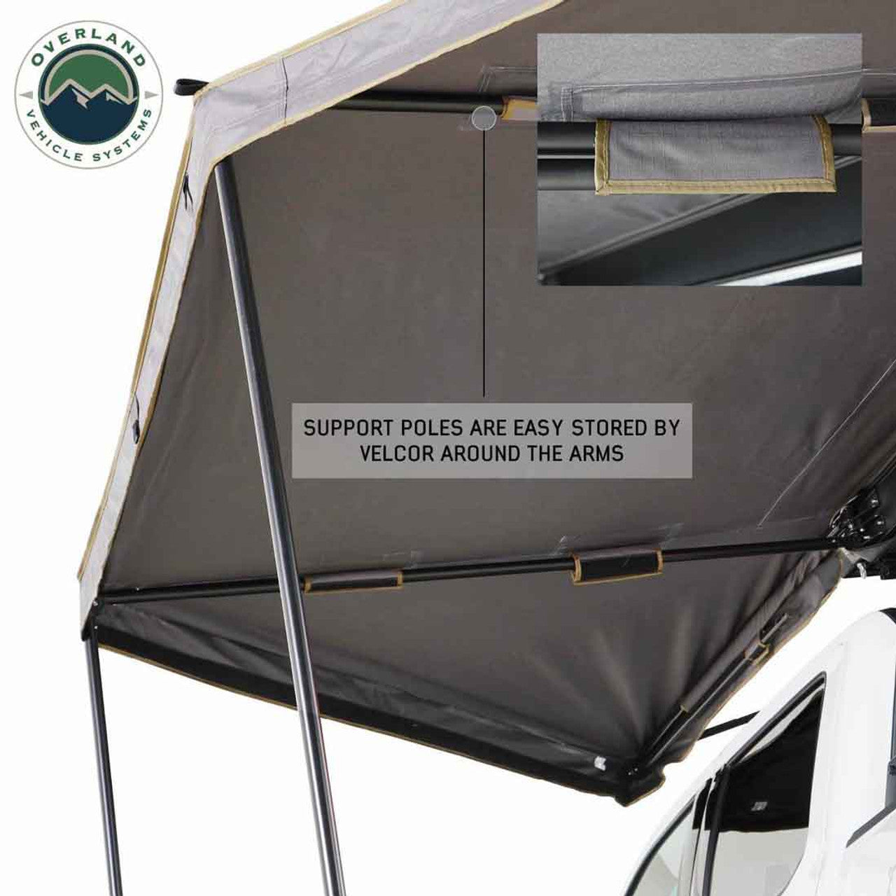 HD Nomadic 180 LTE - Awning, Grey Body, Green Trim and Black Travel Cover Overland Vehicle Systems-4x4 Mega Store