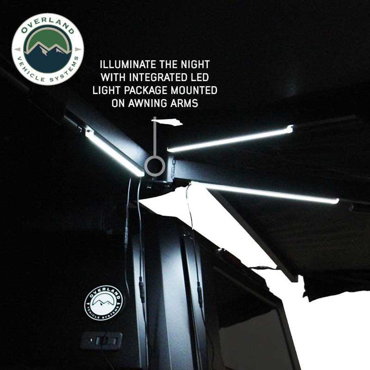 XD Nomadic 270 - Awning W/Lights and Black Out , Driver Side, Black Body, Black Trim and Black Travel Cover Overland Vehicle Systems-4x4 Mega Store