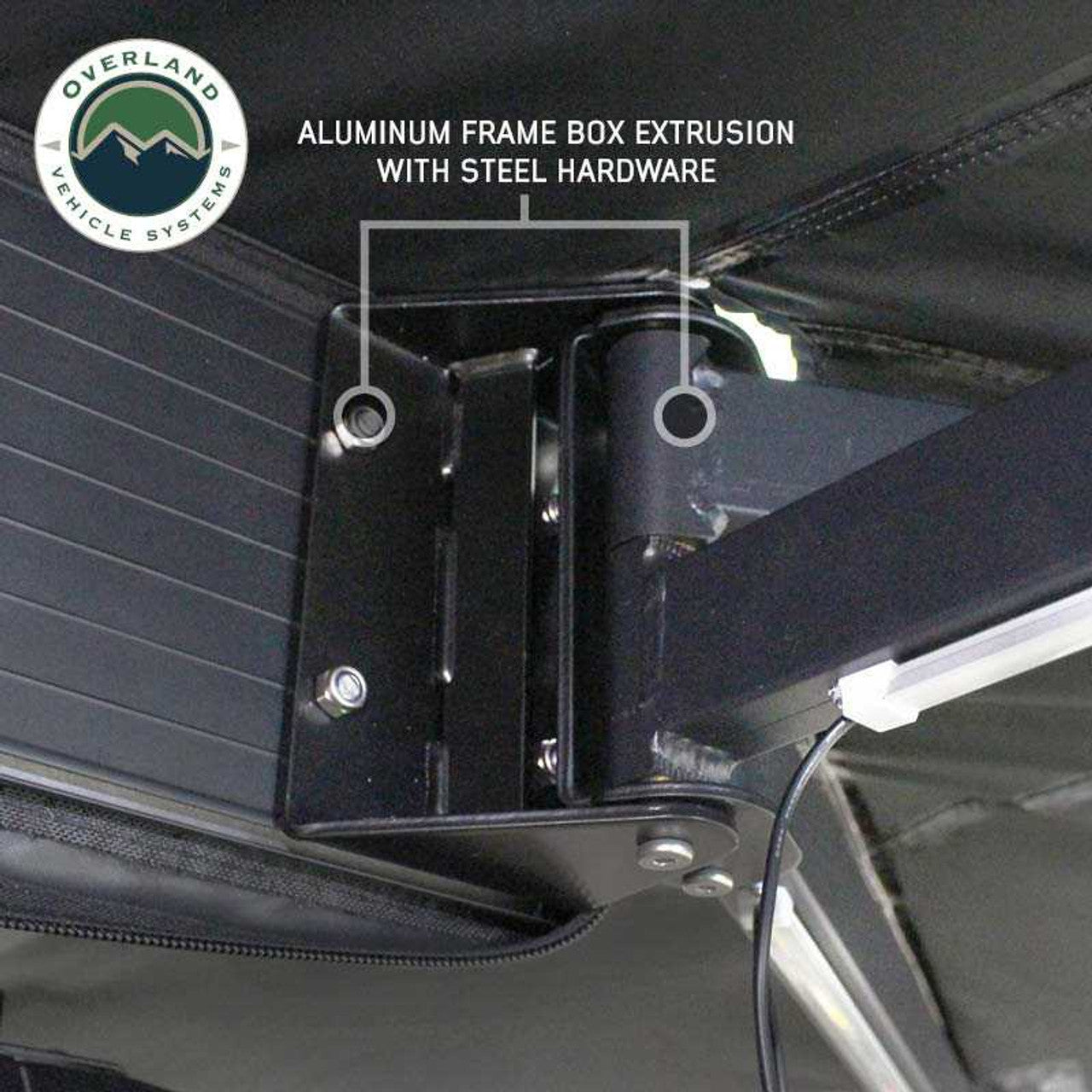 XD Nomadic 270 - Awning W/Lights and Black Out , Passenger Side, Black Body, Black Trim and Black Travel Cover Overland Vehicle Systems-4x4 Mega Store