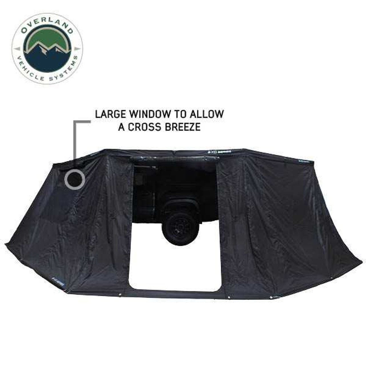 XD Nomadic 270 - Awning Wall 1 W/Black Out, Passenger Side, Black Body, Black Trim W/Storage Bag Overland Vehicle Systems-4x4 Mega Store