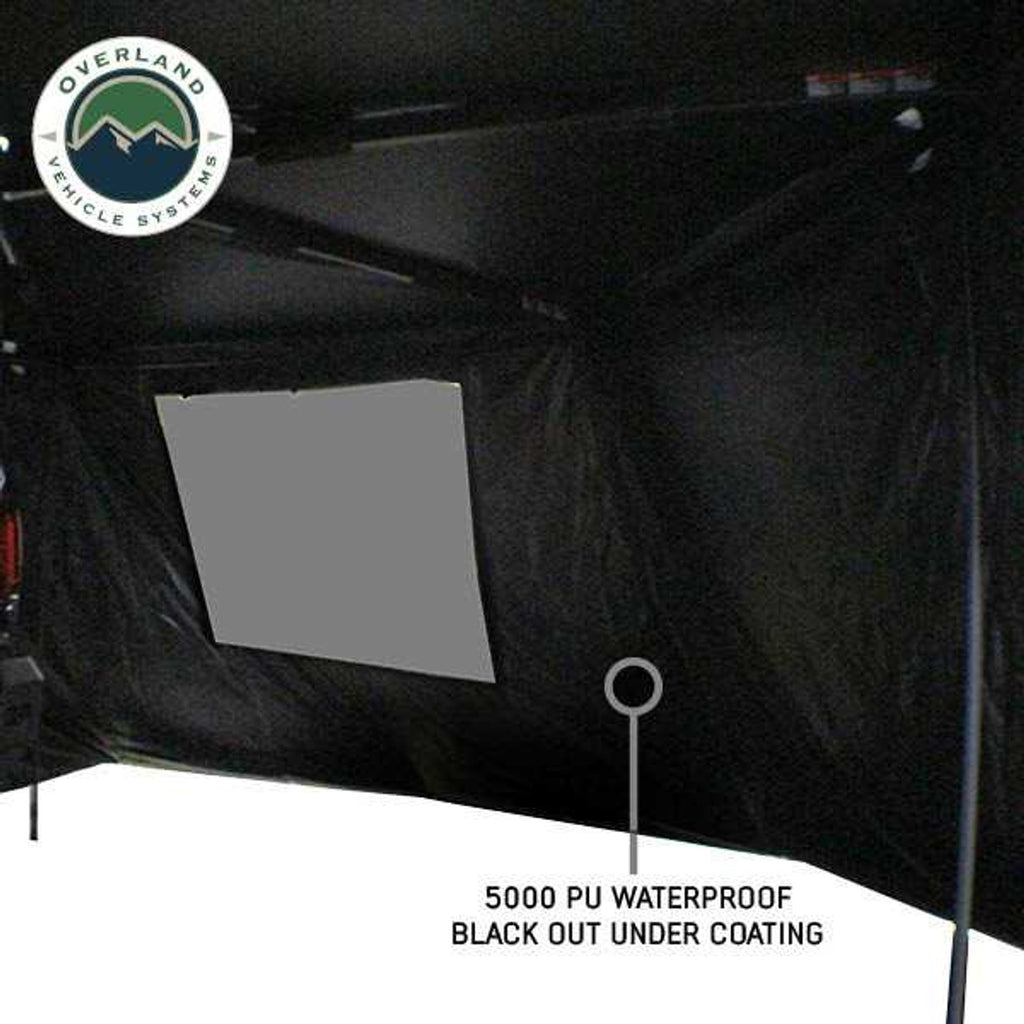 XD Nomadic 270 - Awning Wall 2 W/Black Out, Driver Side, Black Body, Black Trim W/Storage Bag Overland Vehicle Systems-4x4 Mega Store