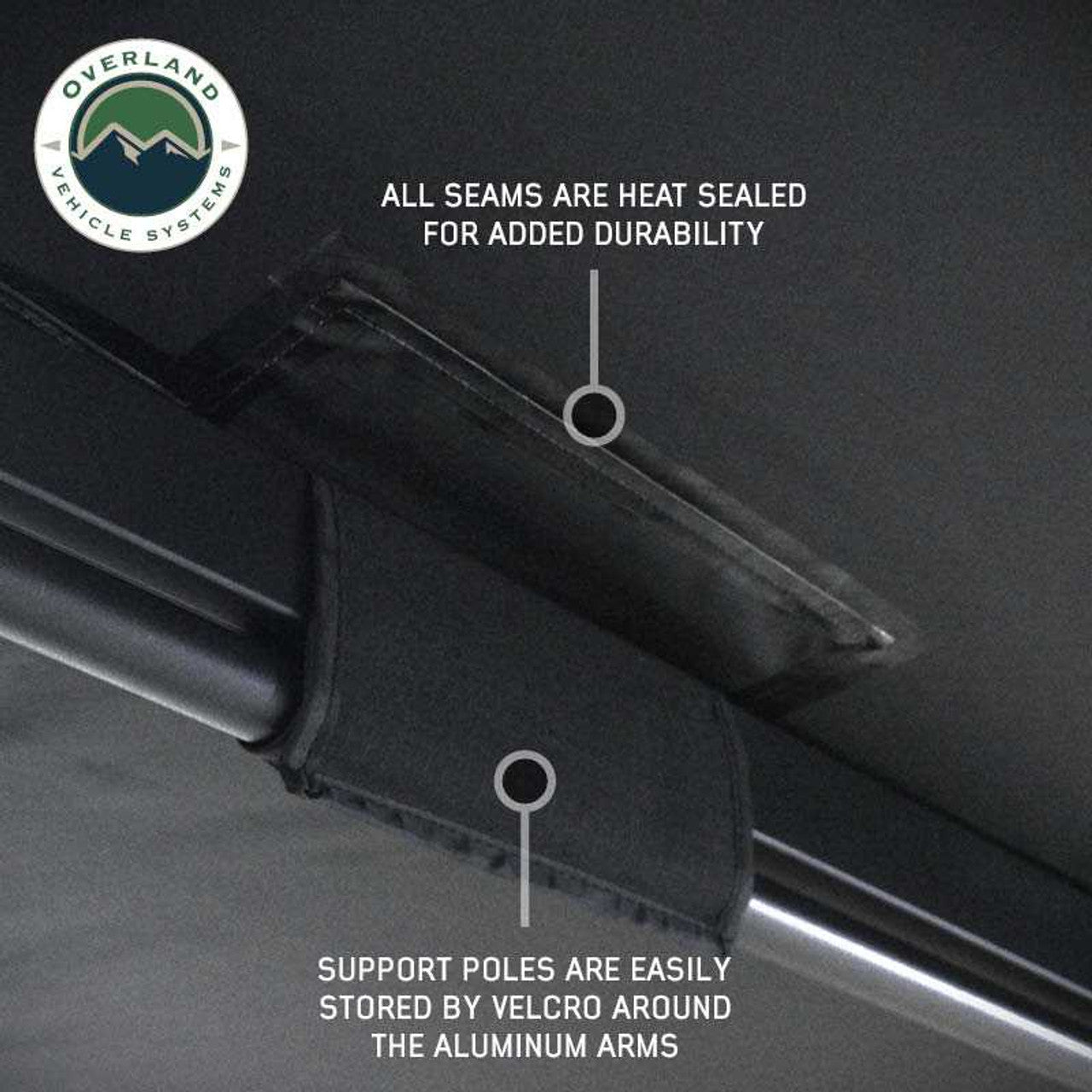 XD Nomadic 270 - Awning, Lights, Black Out, Wall Kit, Passenger Side, Black Body, Black Trim and Black Travel Cover Overland Vehicle Systems-4x4 Mega Store