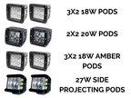 Low Profile Ditch Light Brackets Kit For 2014-2021 Toyota Tundra