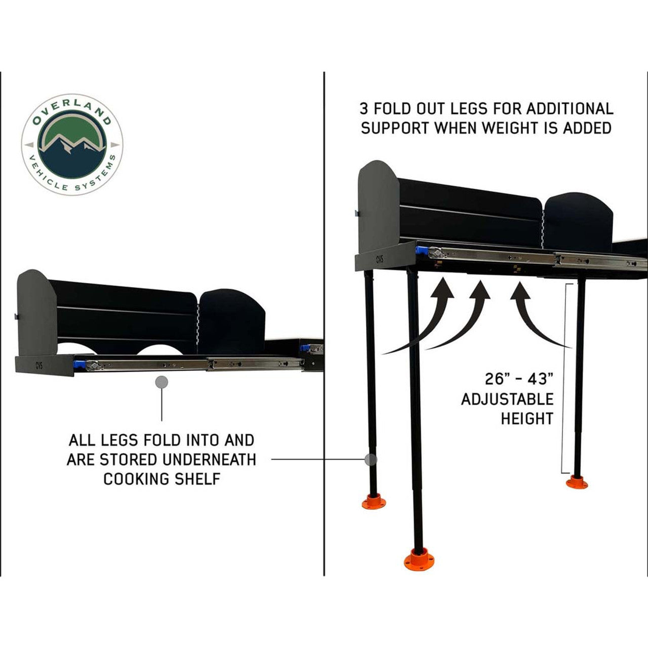 Cargo Box Kitchen With Slide Out Sink, Cooking Shelve and Slide Out Work Station Overland Vehicle Systems-4x4 Mega Store