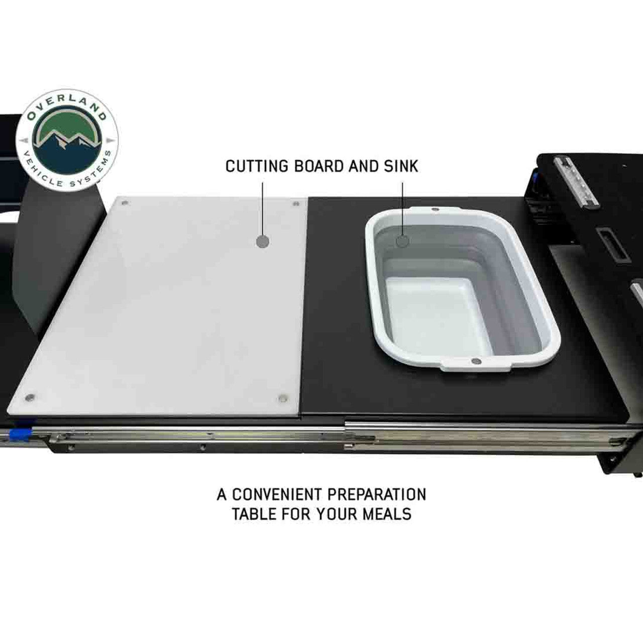 Cargo Box Kitchen With Slide Out Sink, Cooking Shelve and Slide Out Work Station Overland Vehicle Systems-4x4 Mega Store