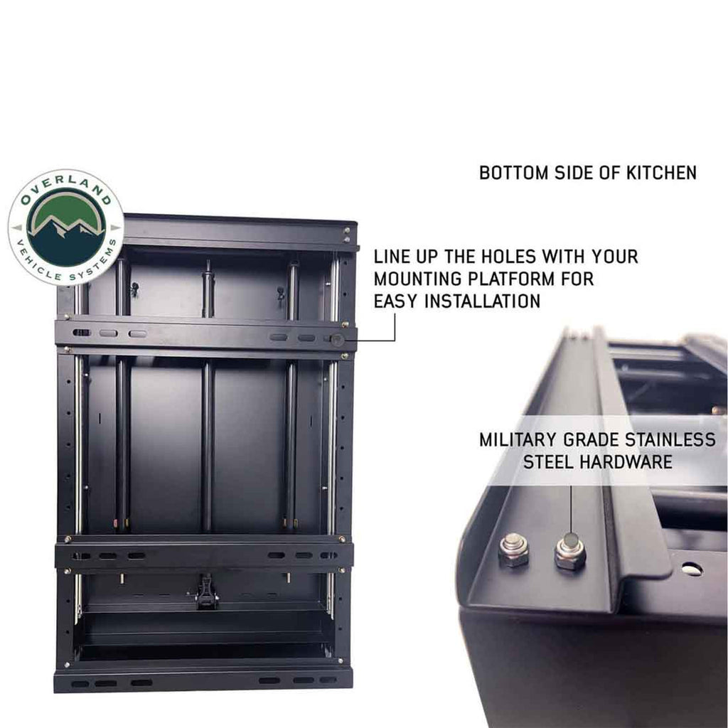 Cargo Box Kitchen With Slide Out Sink, Cooking Shelve and Slide Out Work Station Overland Vehicle Systems-4x4 Mega Store