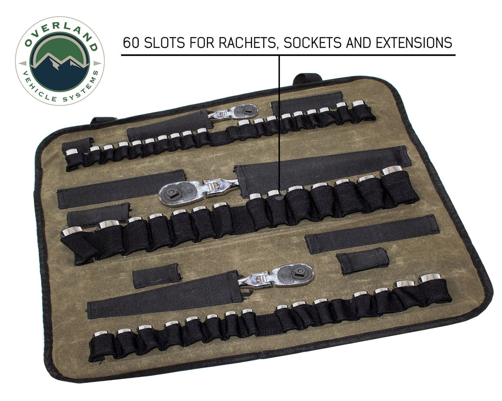 Rolled Socket Organizer Storage Bag - #16 Waxed Canvas Overland Vehicle Systems-4x4 Mega Store
