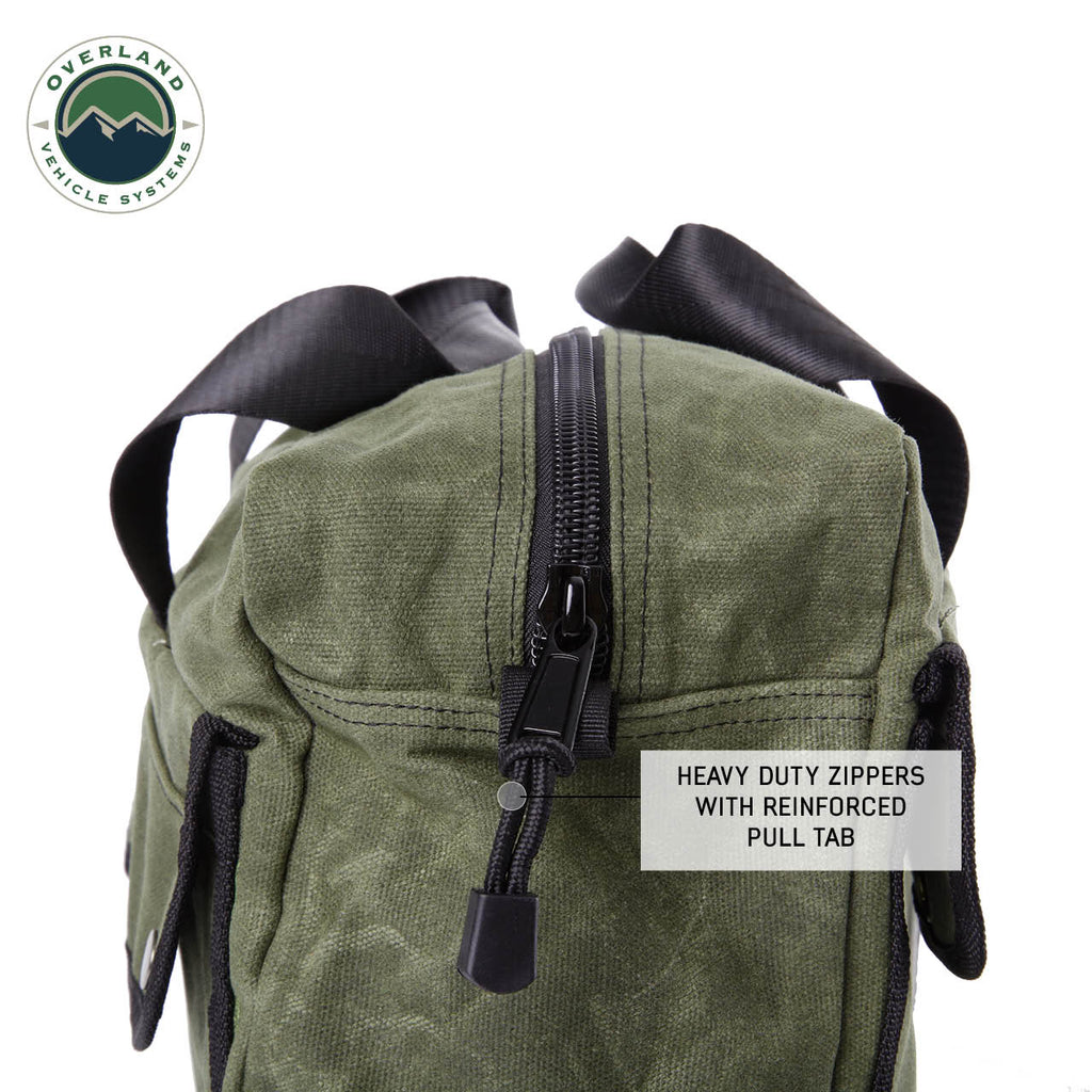 Organize With Overland Vehicle Systems Wax Canvas Small Duffle Bag Overland Vehicle Systems-4x4 Mega Store
