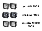 LED Fog Light Pod Replacements Brackets Kit For 2014-2024 Toyota 4Runner