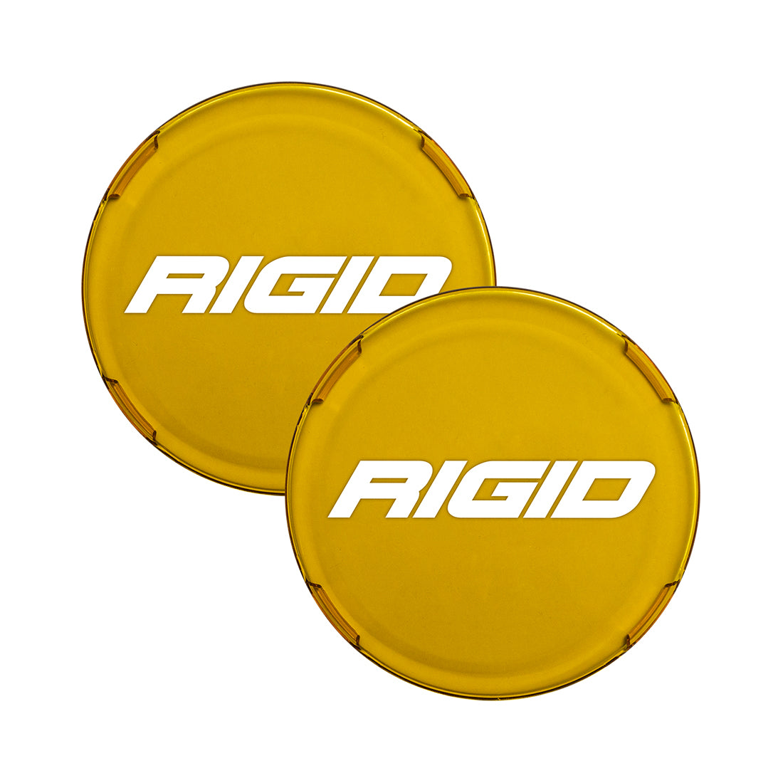 RIGID Industries 360-Series 4-inch LED light covers in amber, pair shown side by side