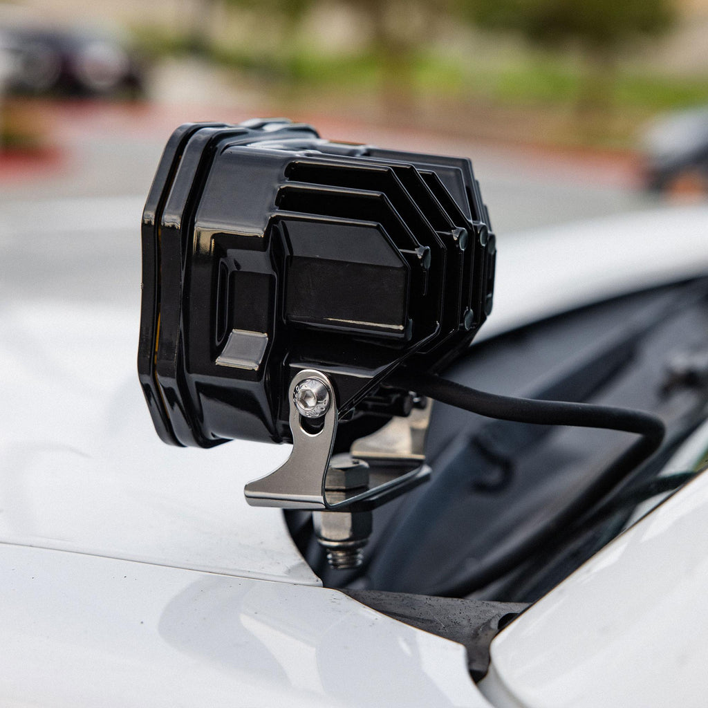 Baja Designs Squadron 2.0 Pro A-Pillar Light Kit for 2024-2026 Toyota Tacoma mounted bracket detail
