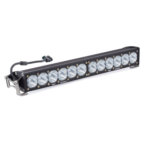 Baja Designs OnX6 20-inch straight LED light bar, front view showing lens array and housing