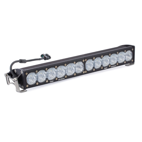 Baja Designs OnX6 20-inch straight LED light bar showing front lens and housing detail